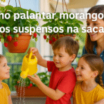 Como plantar morango em vasos suspensos na sacada