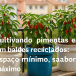 Cultivando pimentas em baldes reciclados: espaço mínimo, sabor máximo