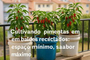 Cultivando pimentas em baldes reciclados: espaço mínimo, sabor máximo