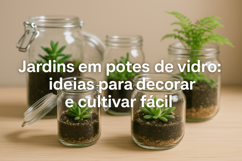 Jardins em potes de vidro: ideias para decorar e cultivar fácil